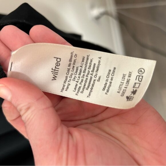 Aritzia Wilfred Fleurette Dress Maxi Ruffle sleeve Black Size 0 - Picture 13 of 14